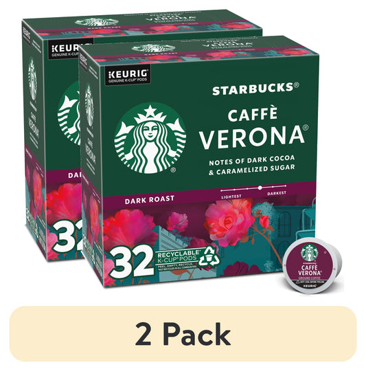(2 pack) Starbucks, Caff¨¨ Verona, Dark Roast K-Cup Coffee Pods, 32 Count
